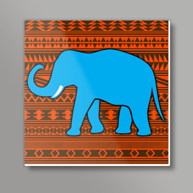 Blue Elephant Square Art Prints