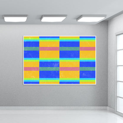 Evermore | Yellow Blue | Geometric Pattern Wall Art