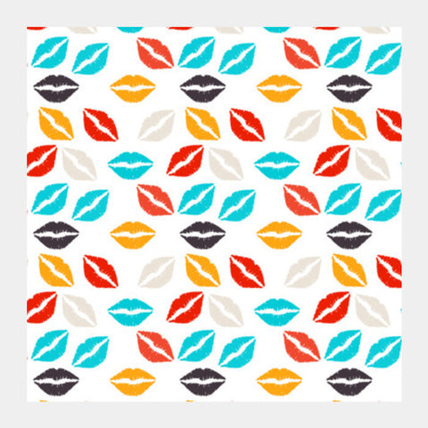 Glamour Fashion Lips Pattern Square Art Prints PosterGully Specials