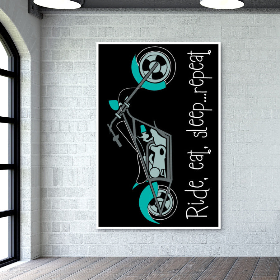 Ride, eat, sleep ... repeat ! Wall Art