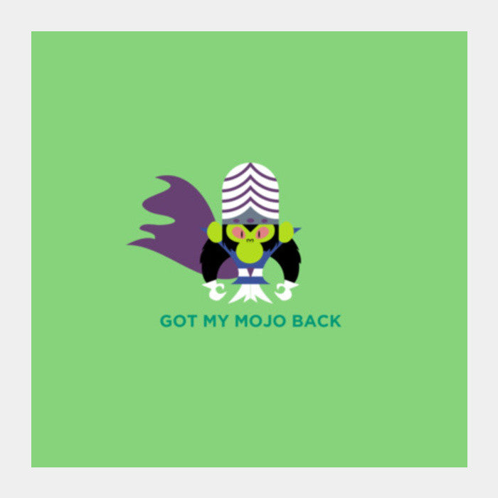 Minimal Retro Cartoon Mojo Jojo Powerpuff Girls Square Art Prints