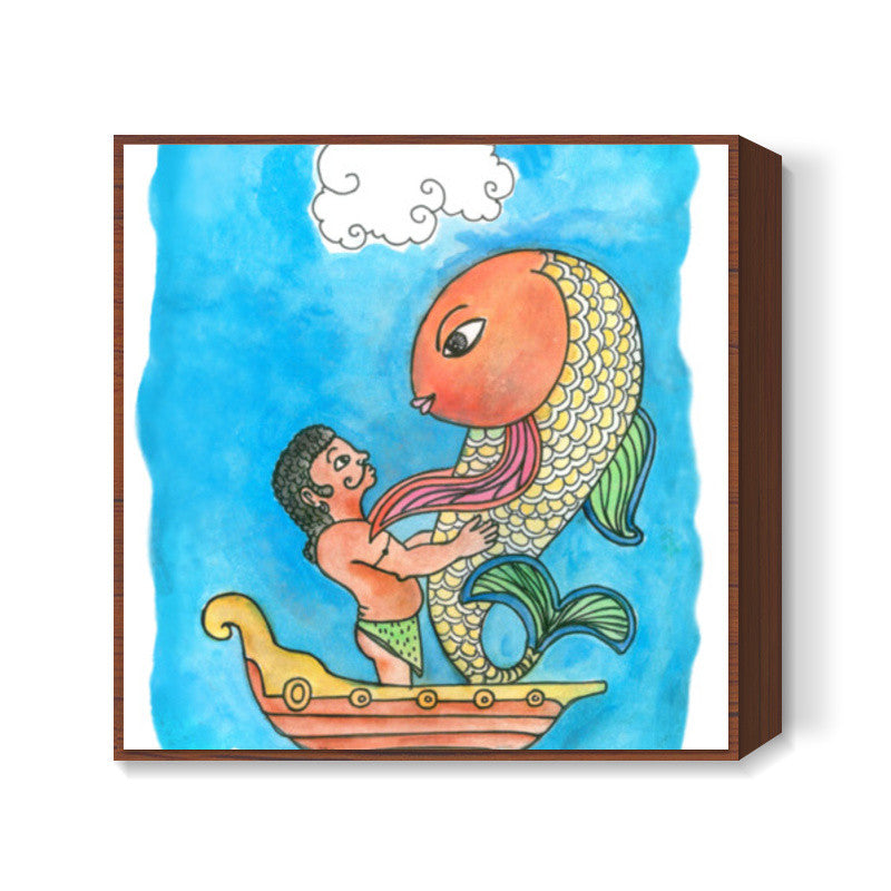 Fish for Louve Square Art Prints