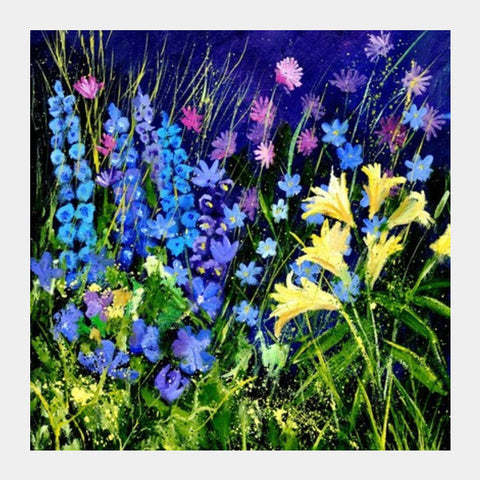 Garden flowers 5631 Square Art Prints
