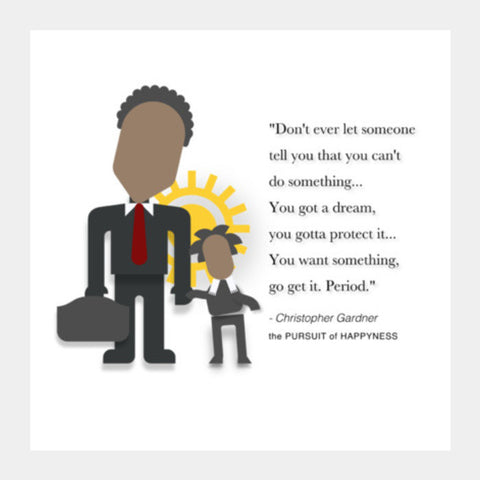 The Pursuit Of Happyness   Minimal Poster  Will Smith  Quotes Square Art Prints PosterGully Specials