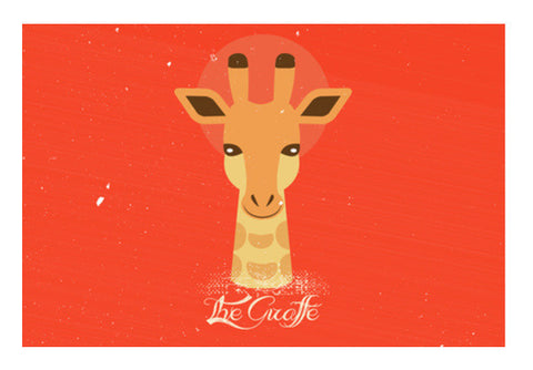 Giraffe With Background Orange  Art PosterGully Specials