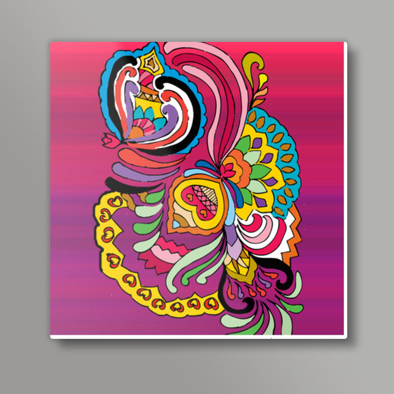 Flower Doodle  Square Art Prints