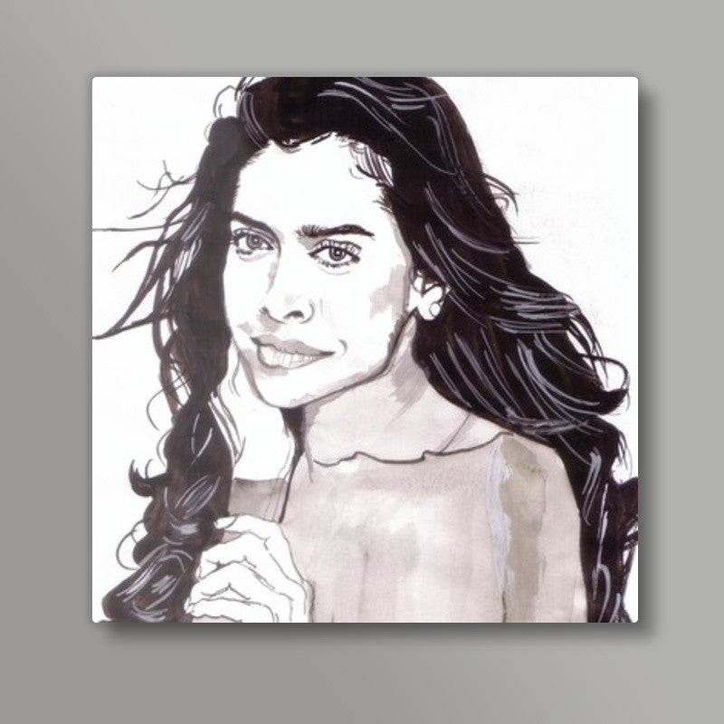 Every smile tells a story, seems to say Deepika Padukone Square Art Prints