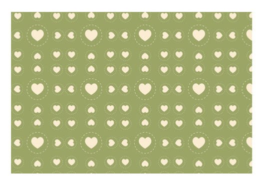 Repeating Light Green Hearts Art PosterGully Specials