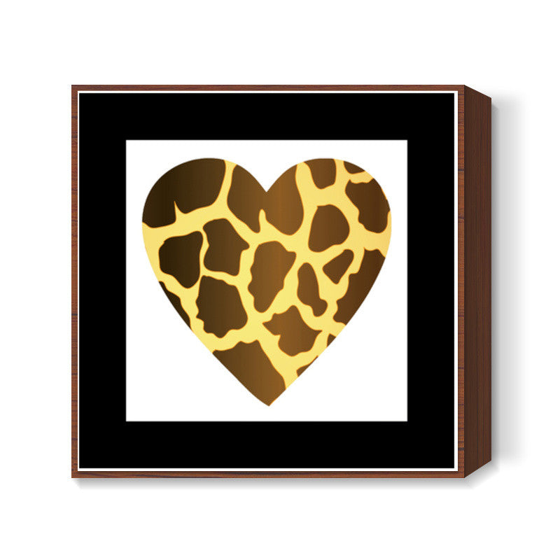Giraffe Heart Square Art Prints