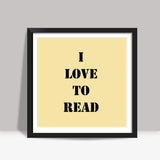 Reading Book Lovers Typography Quote Yellow Poster Square Art Prints