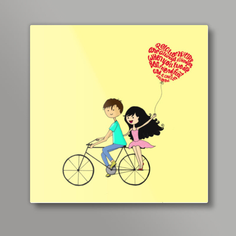 Best Friend Couple Square Art Prints