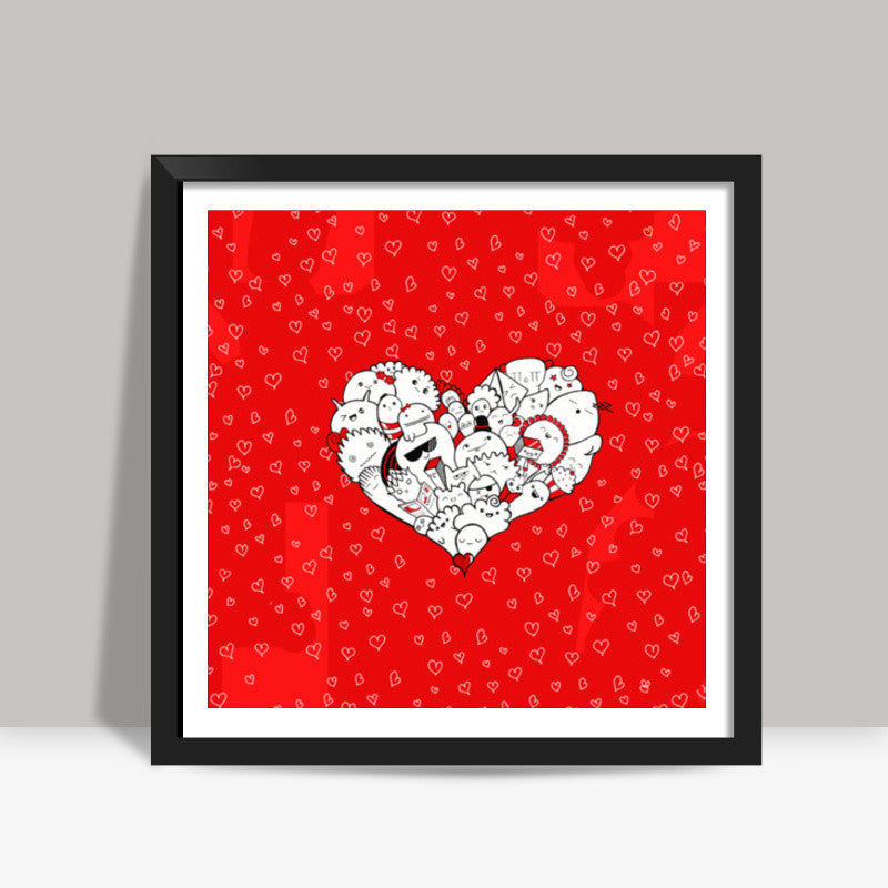 Happymess | Doodle | Love Square Art Prints