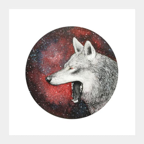 Red Wolf Square Art Prints PosterGully Specials