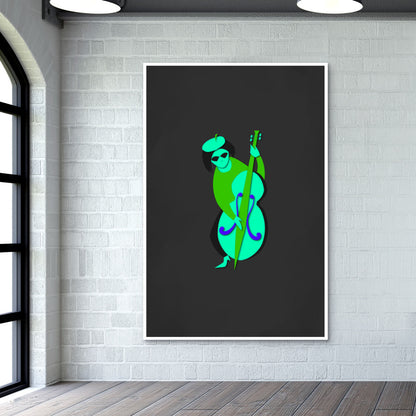 Jazz Man - Double Bass Wall Art