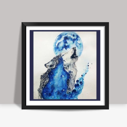 Wolf Blue Square Art Prints