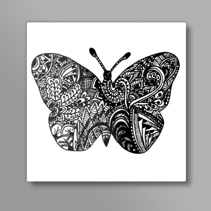 Zen Butterfly Square Art Prints