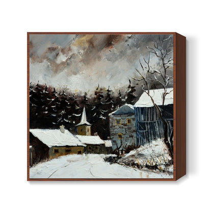 winter landscape 5451 Square Art Prints