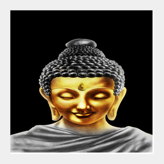 Square Art Prints, Gautam Buddha Golden Square Art Prints