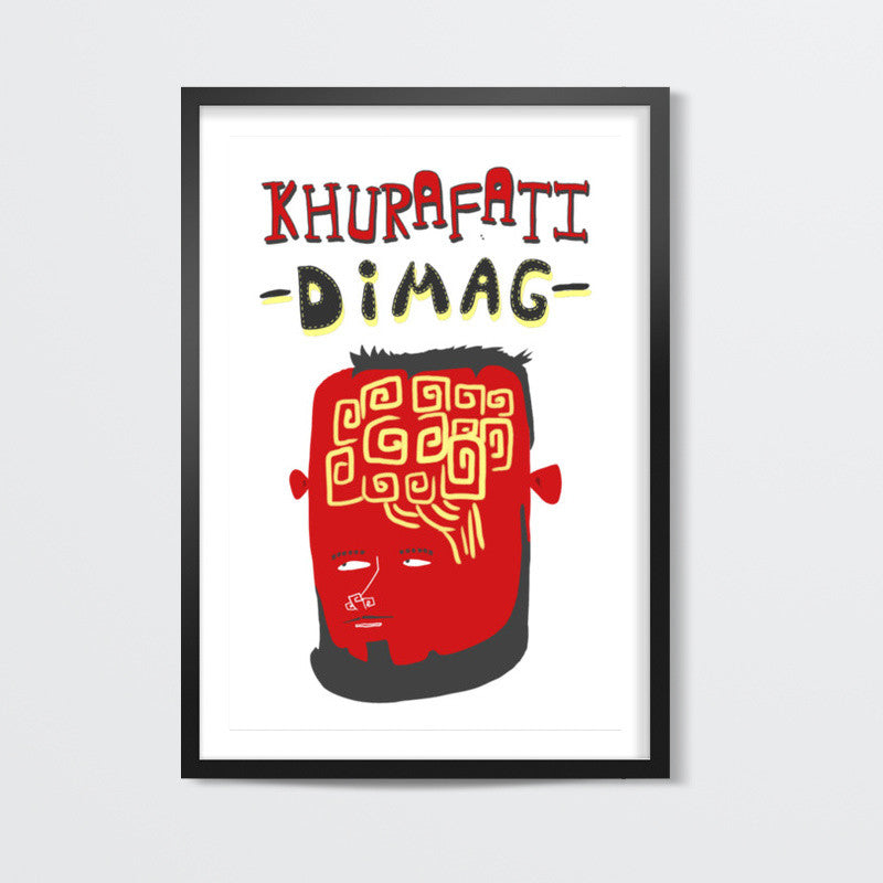 Khurafati Dimag (White Background) Wall Art