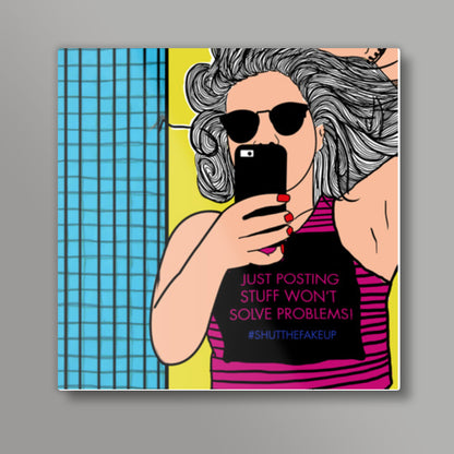 SHUT THE FUCK UP! Square Art Prints