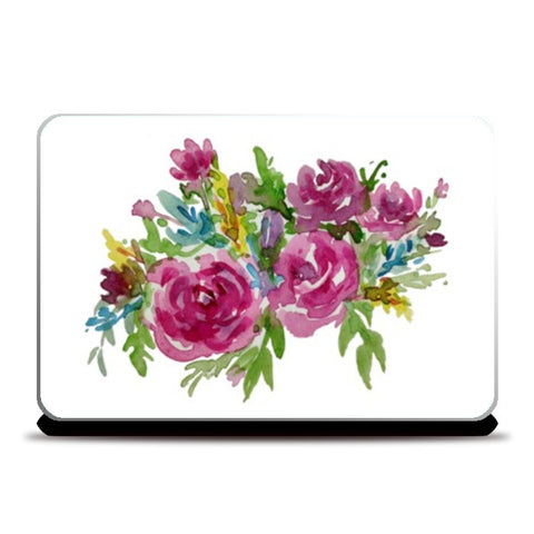 Laptop Skins, Spring Blooms Fine Art Watercolor Flowers Laptop Skins