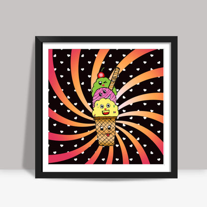 Ice Cream Square Art Prints