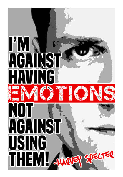 Wall Art, SUITS Harvey Specter Emotions Quote Wall Art