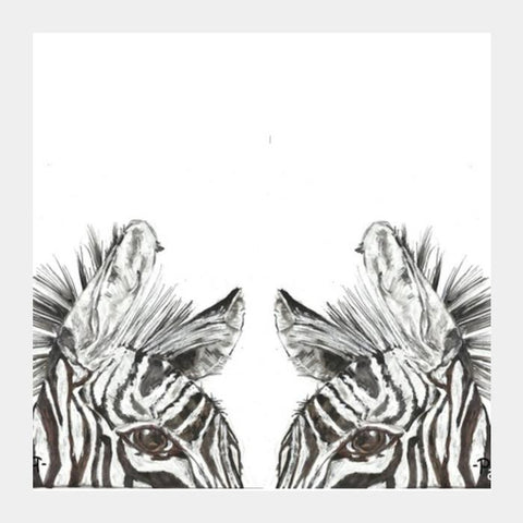 Two Zebras Square Art Prints PosterGully Specials