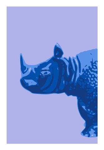 PosterGully Specials, Abstract Rhino Blue Wall Art