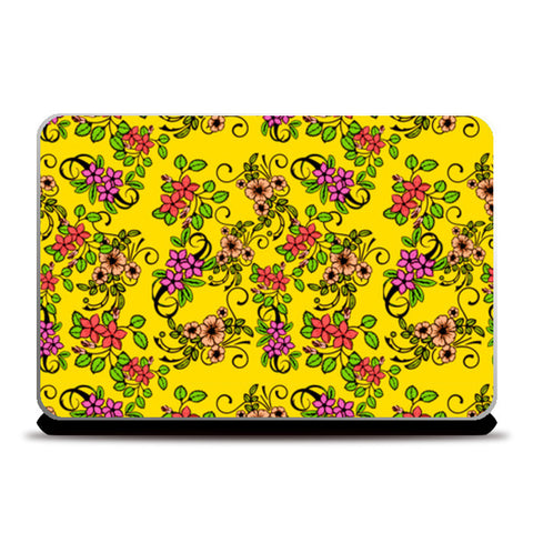 Laptop Skins, Retro Floral Pattern Laptop Skins