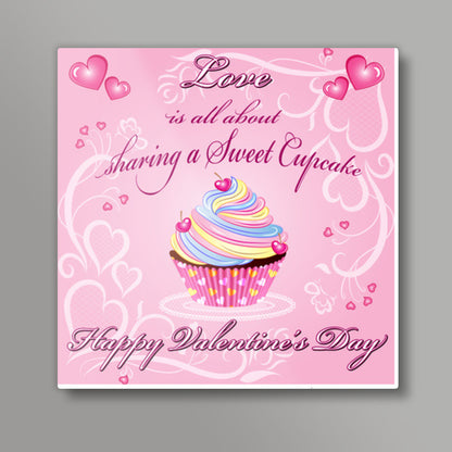 Valentines Day Cupcake Square Art Prints