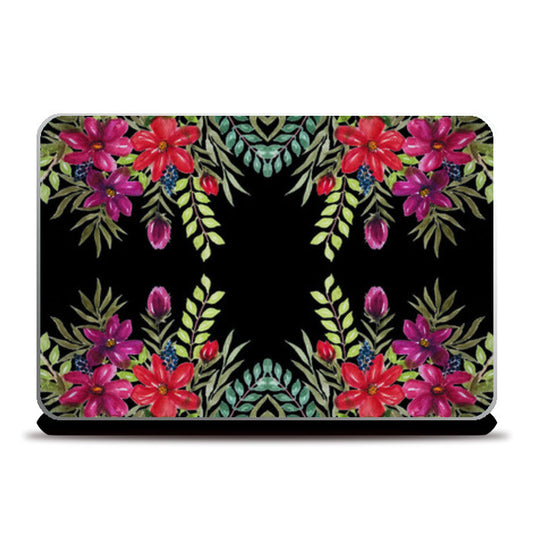 Watercolor Hand Painted Tropical Floral Pattern Laptop Skins