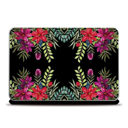 Watercolor Hand Painted Tropical Floral Pattern Laptop Skins