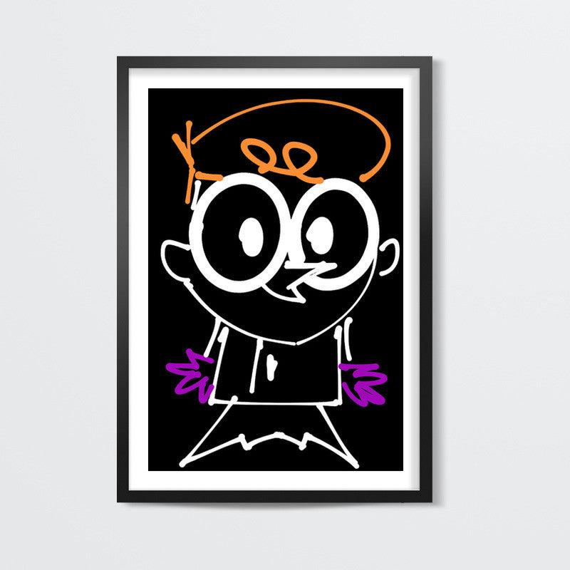 Dexter Laboratory Minimal Doodle Artwork (Cartoon/TV Series) Wall Art