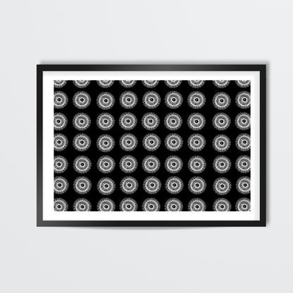 Black n White Mandala Pattern Wall Art