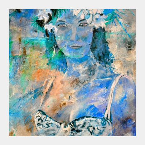 tahiti girl Square Art Prints