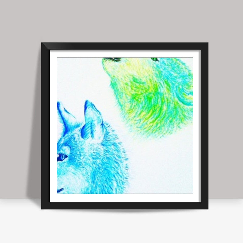 Winter Wolves Square Art Prints