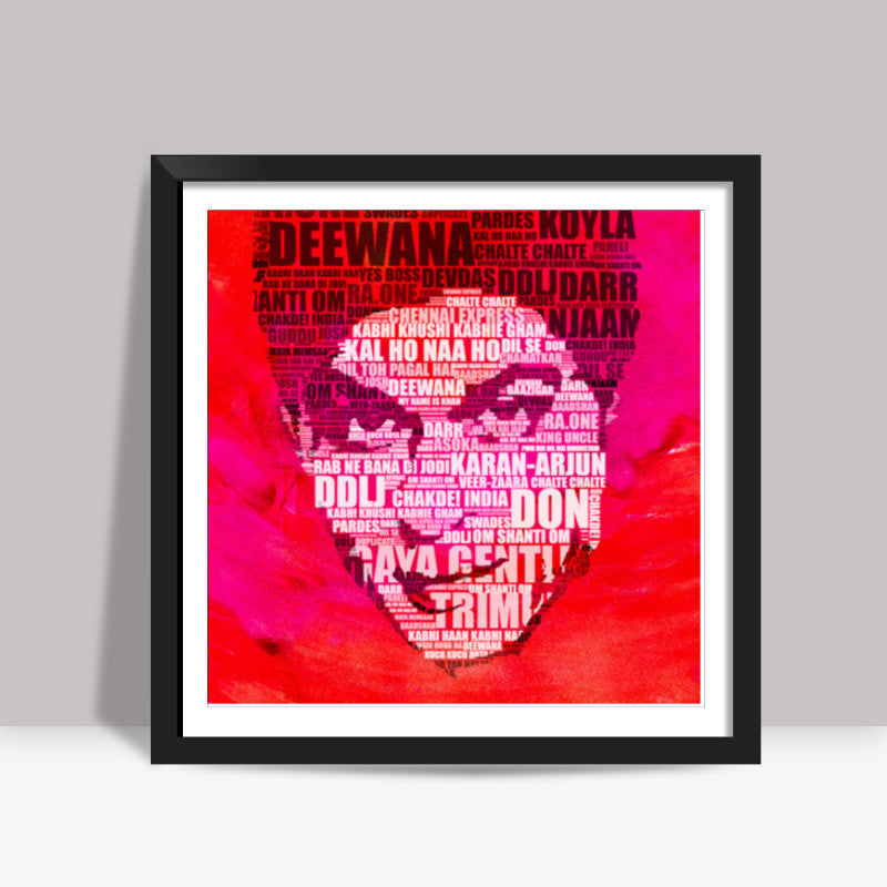 Shah Rukh Khan Filmography-Typography! Square Art Prints