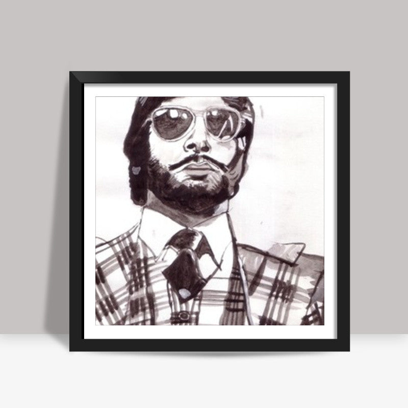 Bollywood superstar Amitabh Bachchan emerges strongest when he is pushed to the wall Square Art Prints