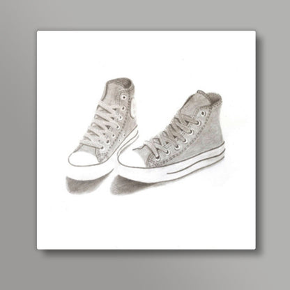 Converse Shoes Sketch  Square Art Prints