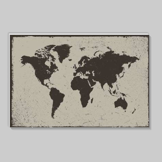 Deep Black Tropical World Map Stick Ons