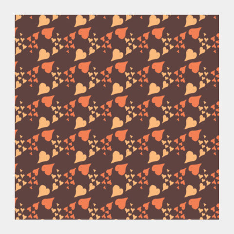 Brown Hearts Pattern Square Art Prints PosterGully Specials