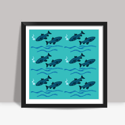 Cute Fish Pattern Square Art Prints