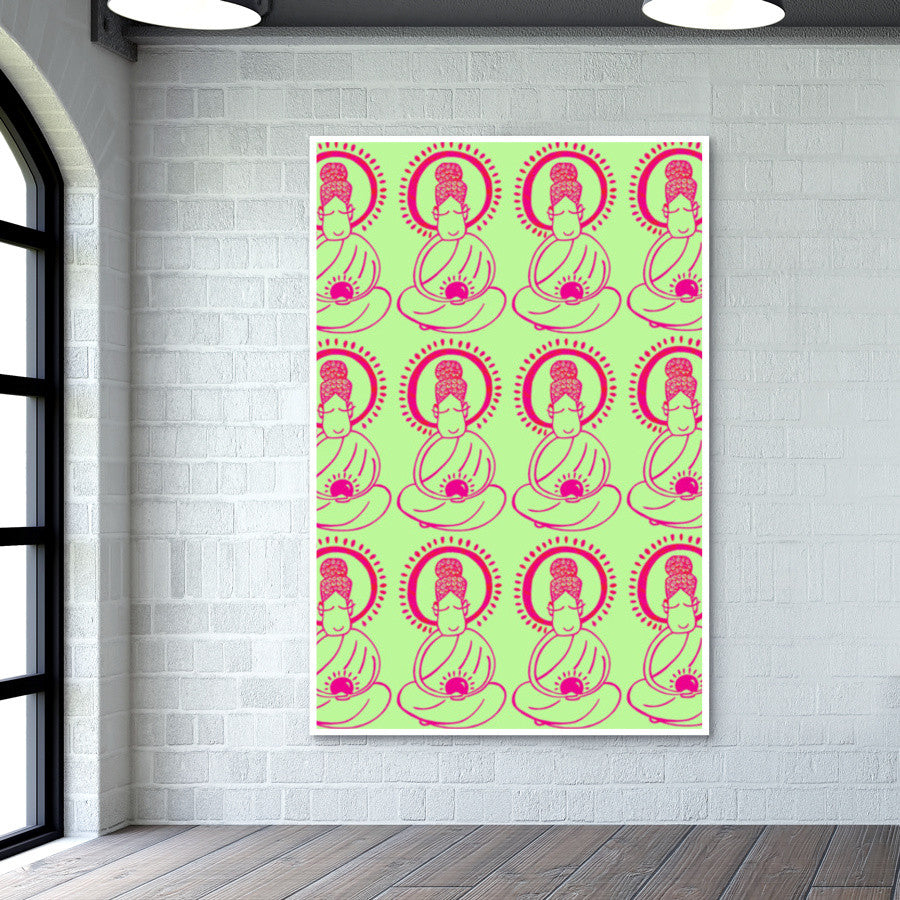 Buddha_Lime Green Wall Art