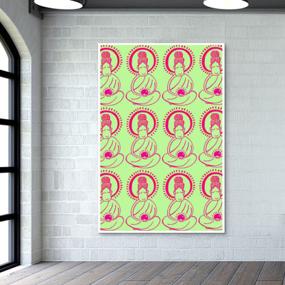 Buddha_Lime Green Wall Art