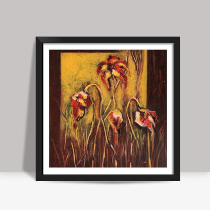 reds and yellows Square Art Prints