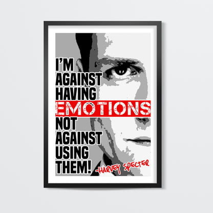 SUITS Harvey Specter Emotions Quote Wall Art