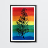 Rainbow feather | Zentangle | Mandala Wall Art