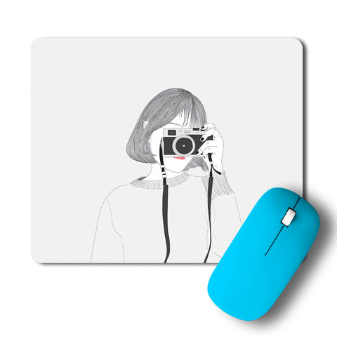 Cute Photographer Clicking Picture Artwork Mousepad