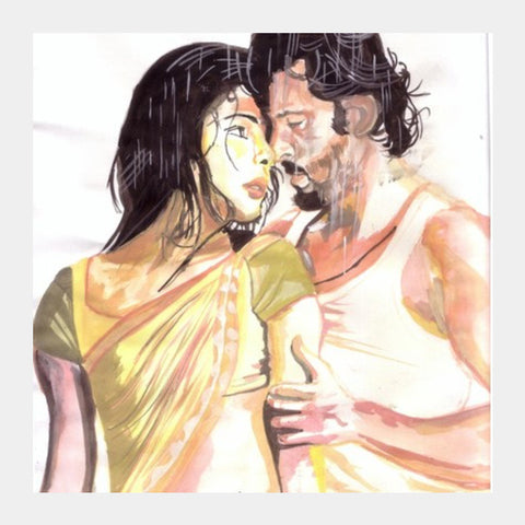 Square Art Prints, Superstars Hrithik Roshan and Priyanka Chopra - Love for the moment, and a moment for love Square Art Prints